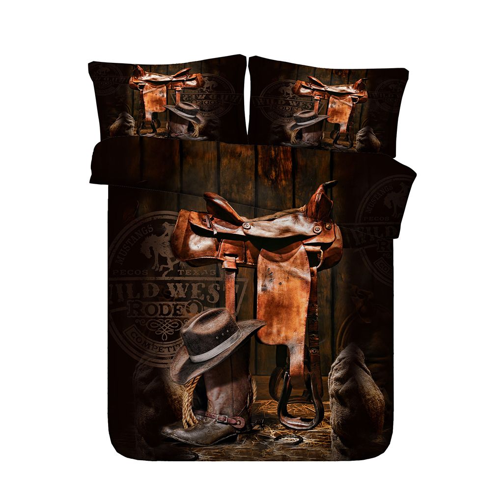 Cowboy Hat And Cowgirl Leather Boots Duvet Cover Set Bedding Set