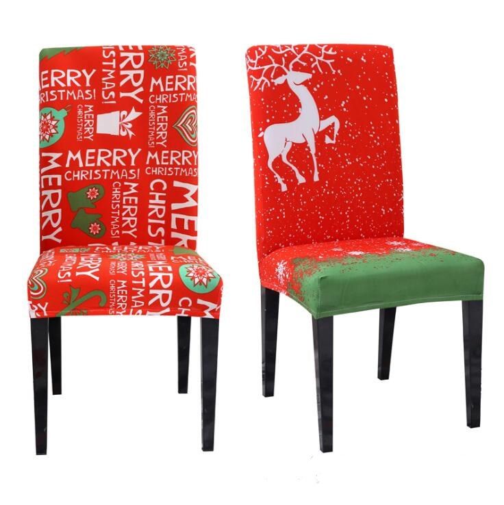 Christmas Chair Covers Removable Chair Cover Stretch Dining Seat Covers Elastic Slipcover