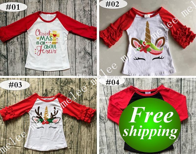 Toddler Baby Kids Girls Ruffle Letter Pumpkin Tops T-Shirt Halloween Clothes