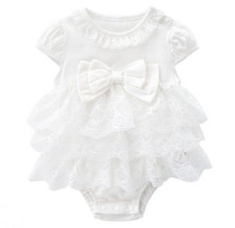 #1 Solid Bow Infant Rompers