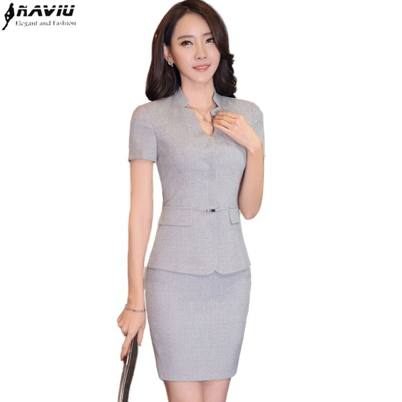 2020 High Quality Formal Blazer Set Slim Career Women Business