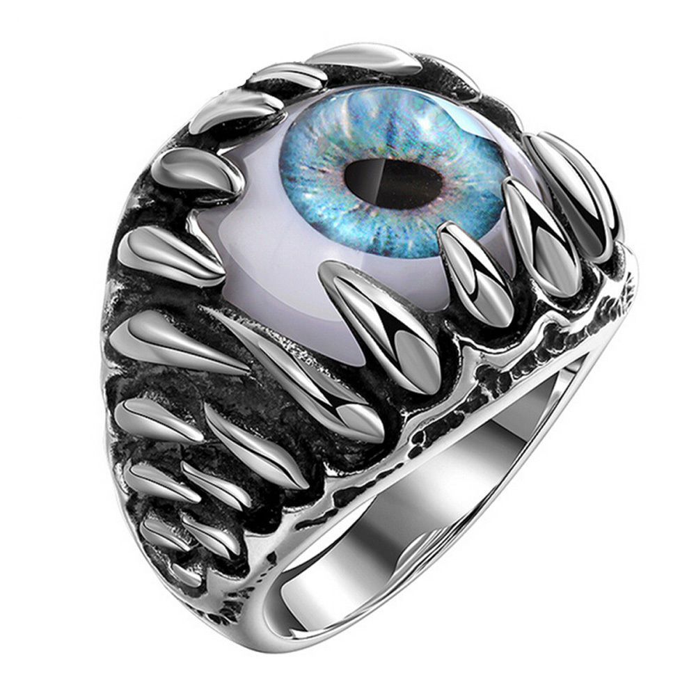 Retro Goth Evil Eye Eyeball Ring Punk Titanium Steel Finger Ring For Men Women Retro Goth Evil Eye Eyeball Ring Punk Titanium Steel Finger Ring For Men Women