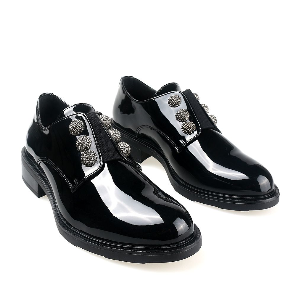 ladies navy patent loafers