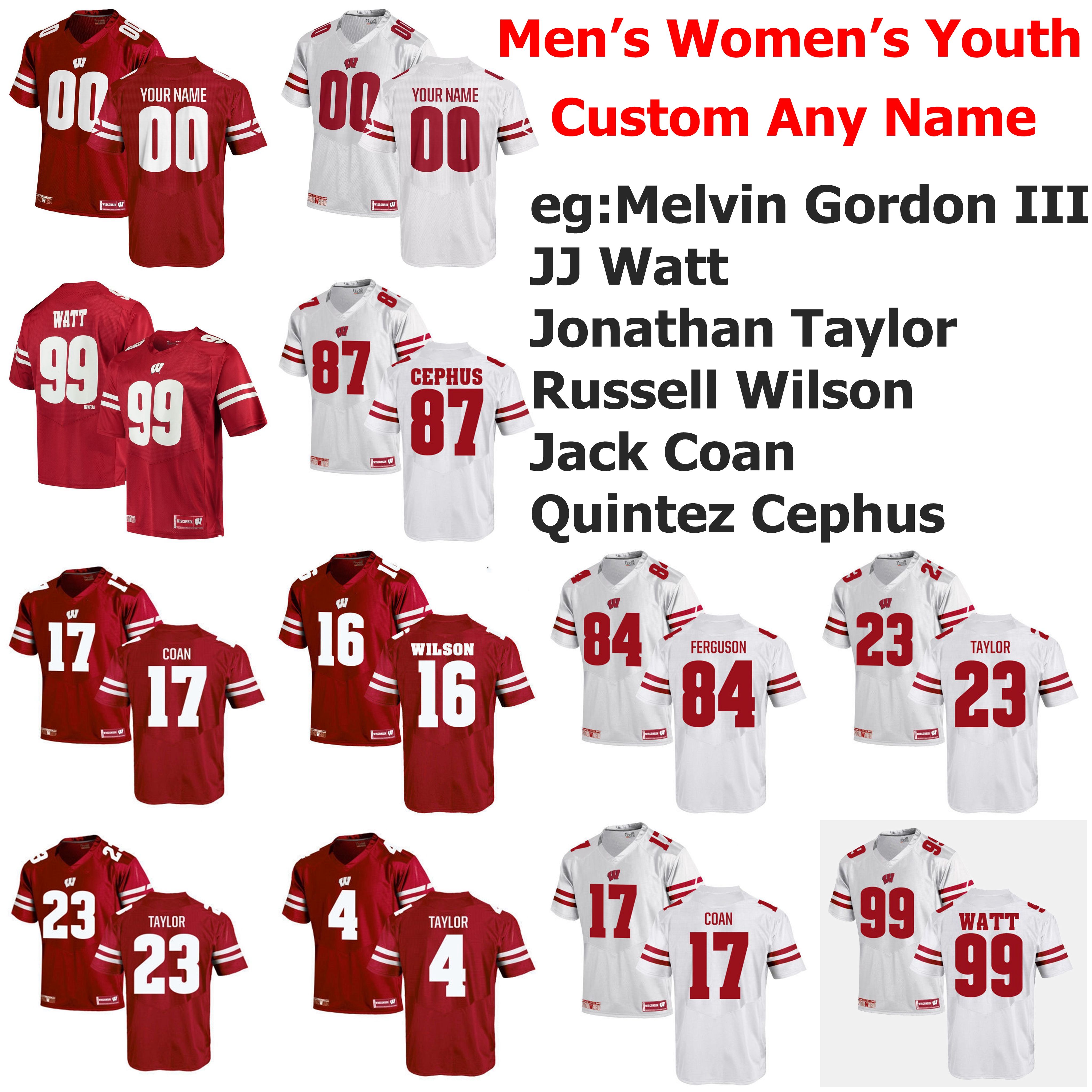 2020 Wisconsin Badgers College Football Jerseys Womens JJ Watt Jersey