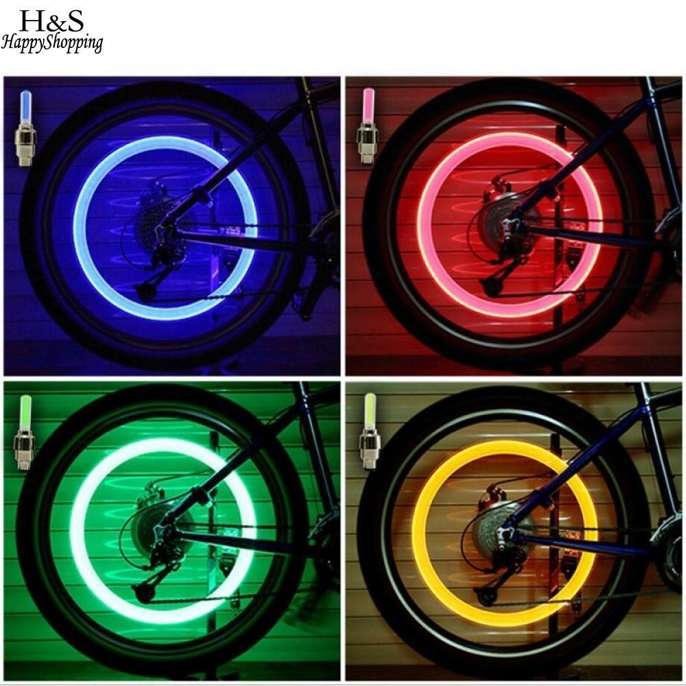 Barley33 Luz de Radio de Bicicleta luz de Rueda de Bicicleta de 4 Colores Llanta de Bicicleta Luz de Radio de neumático Lámpara de luz Brillante LED