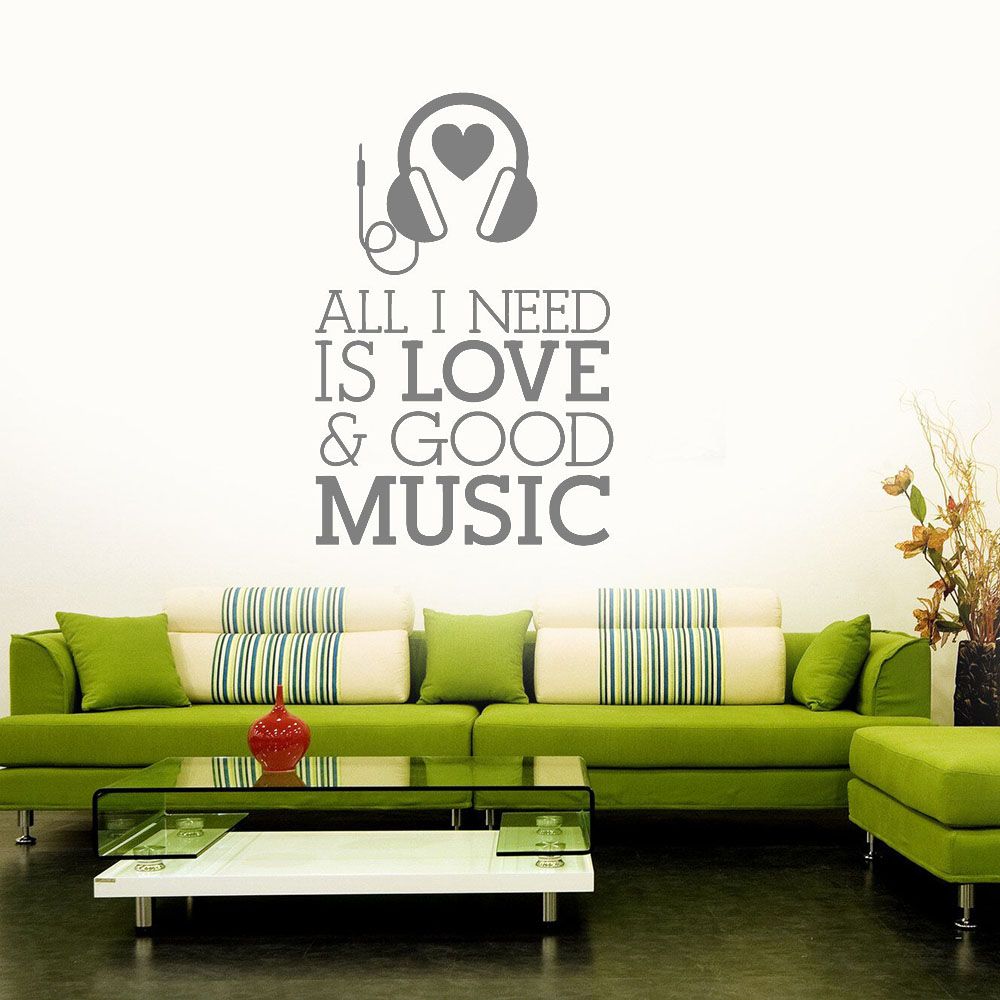 Compre Auriculares De Musica Patron Calcomanias De Arte Decoracion