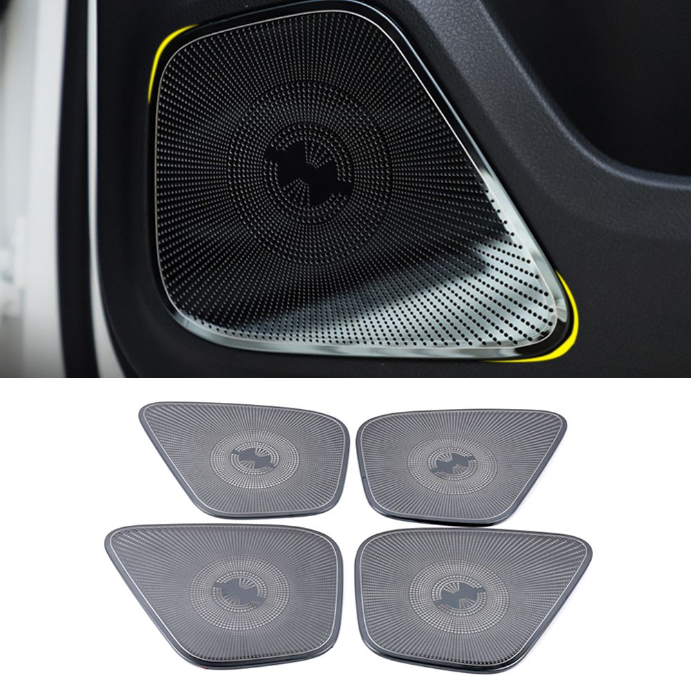 YUECHI Aluminum Alloy Car-Styling Interior Door Speaker Cover Trim Sticker for Mercedes Benz B GLB Class W247 X247 2019-2020 Car Accessories 