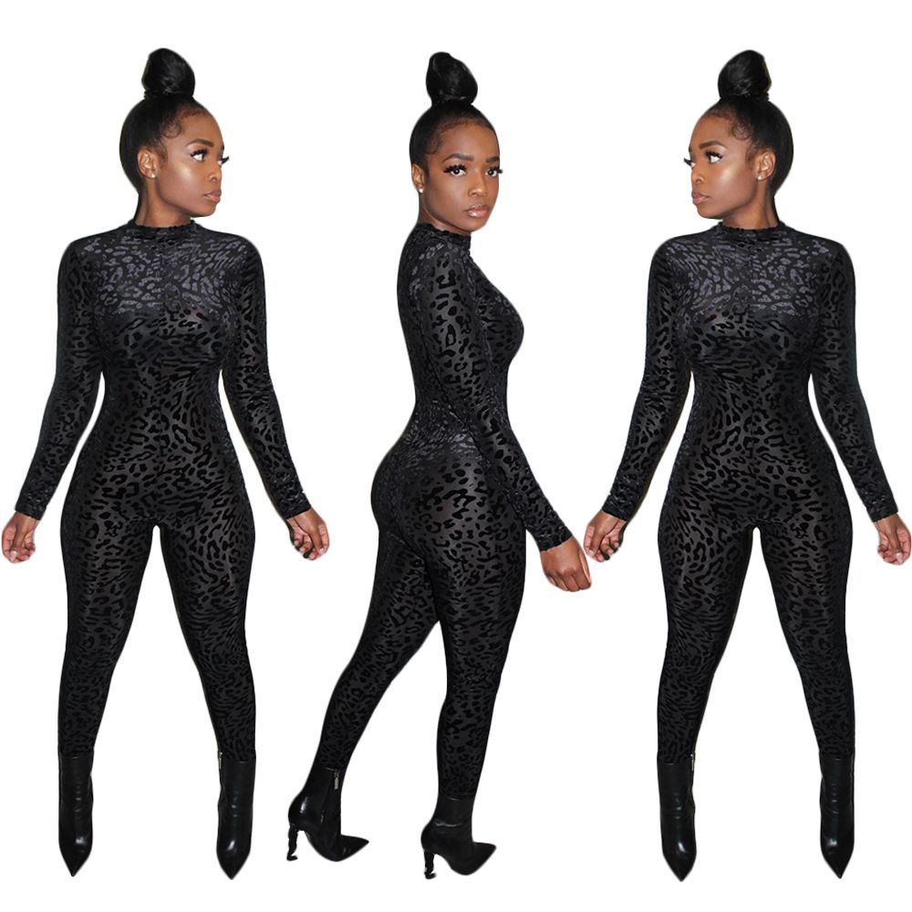 Leopard mesh jumpsuit Clearance