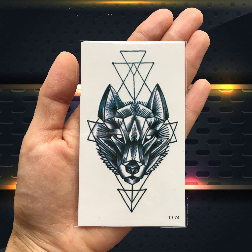 Acheter 25 Motif Géométrique Loup Cerf Autocollants De Tatouage Temporaire Corne De Pie Elan Panda Animal Body Art Peinture Hommes Femmes Tatouage