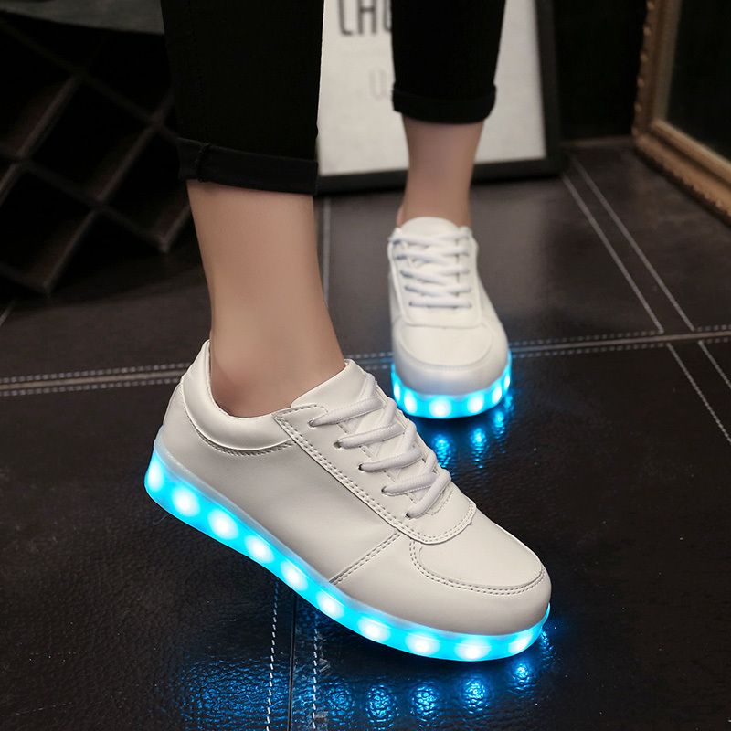 compre es luminosos zapatos unisex led glow shoe hombres mujeres moda usb luz recargable zapatos led para adultos zapatos led a 11 53 del