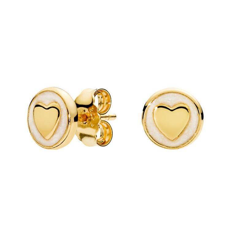 Gold heart earrings pandora Clearance