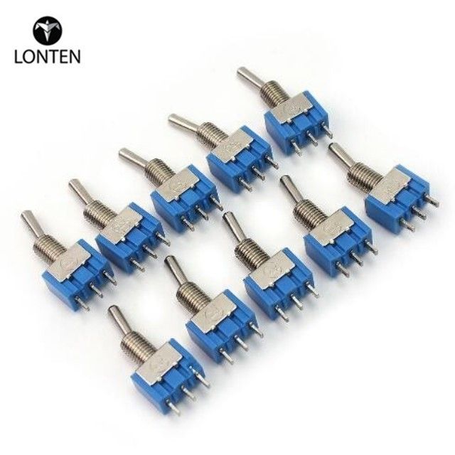 4 Pcs Mini MTS-102 SPDT 3 Pins Toggle Switch AC 6A 125VAC//3A 250VAC ON//ON