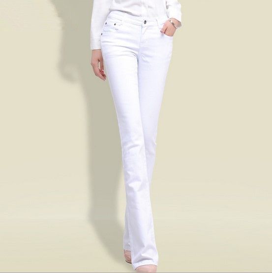white cut up jeans