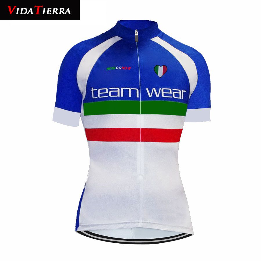 VIDATIERRA 2019 Cycling White Blue Bike Wear Italy National Team Retro Sleeve Downhill Jersey Small Heart Pattern Cool From Liyangheng, $18.79 | DHgate.Com