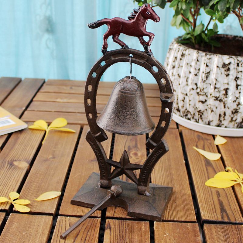 2019 Ancient Cast Iron Horse Dinner Table Bell Desk Service Bell
