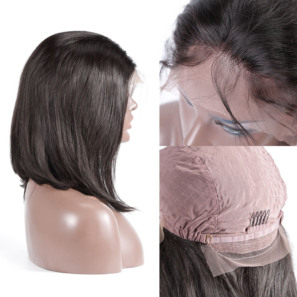 Wigs For African American Women Virgin Peruvian Bob Cut Short Lace