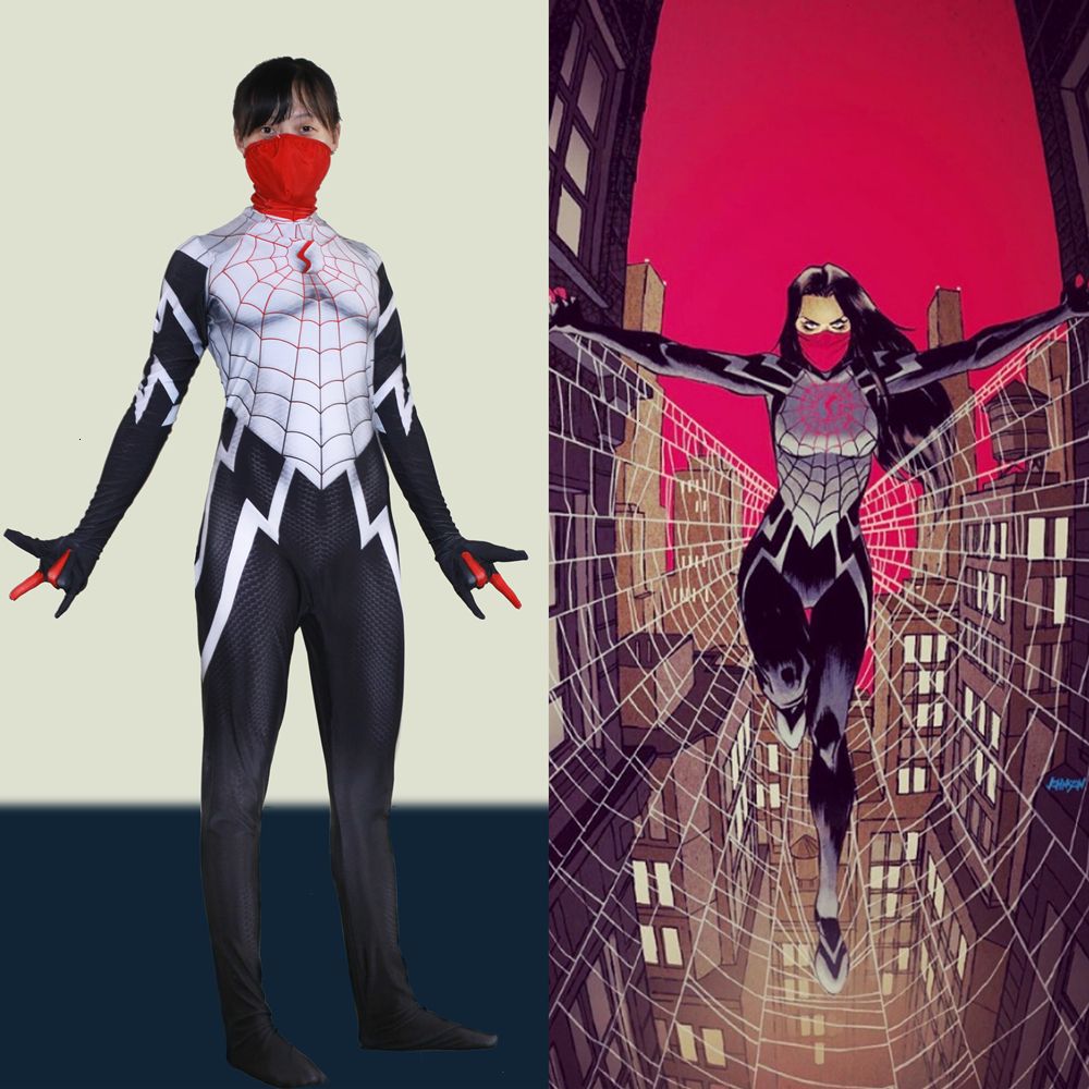 Women Girls The Amazing Spider Man Silk Cindy Moon Cosplay Costume Superhero Zentai Bodysuit Suit Jumpsuitsmx From Pu03 32 32 Dhgate Com