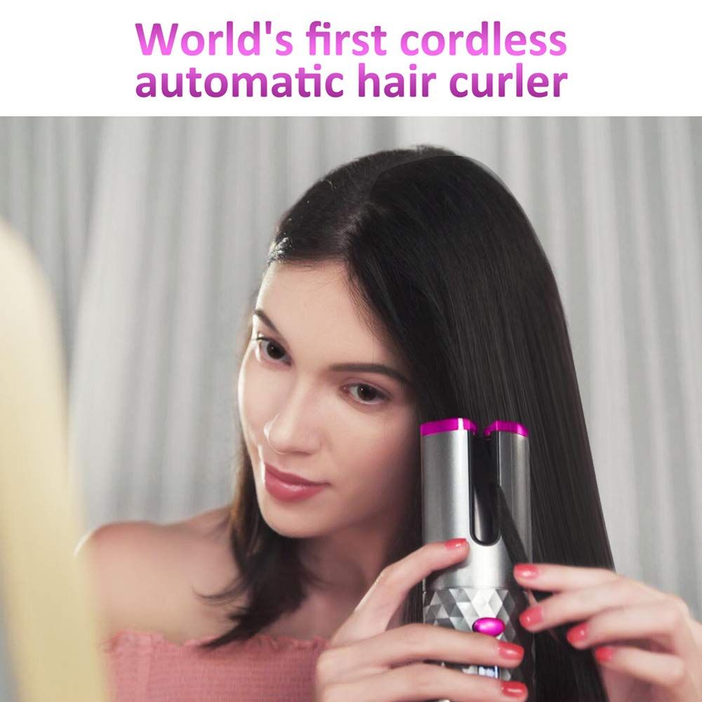 Cordless Auto Hair Curler Wand Curling Iron Wireless USB Rechargeable Fast Heating Ceramic Barrel Hair Curlers Cordless Auto Hair Curler Wand Curling Iron Wireless USB Rechargeable Fast Heating Ceramic Barrel Hair Curlers