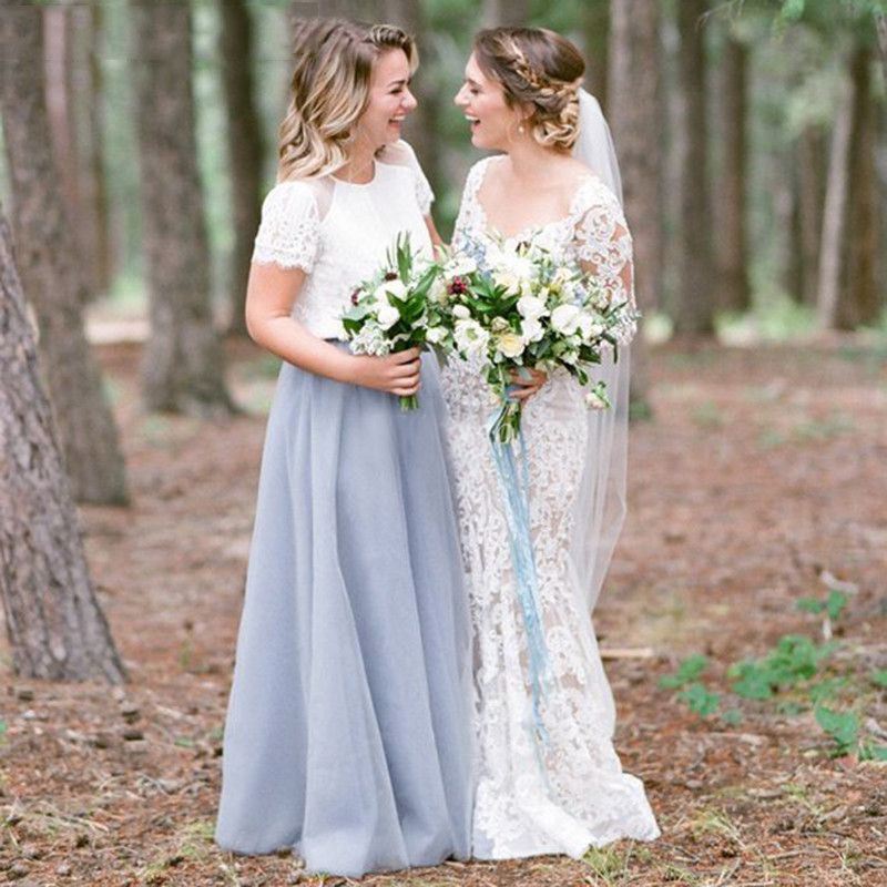 Acquista 2020 Lace Abiti Country Style Damigella Donore Di Tulle Maniche  Corte A Line Piano Lunghezza Damigella Donore Abiti Economici Boemia  Invitato A Un Matrimonio Abiti A 92,64 € Dal Mirusponsawedding | DHgate  Italy