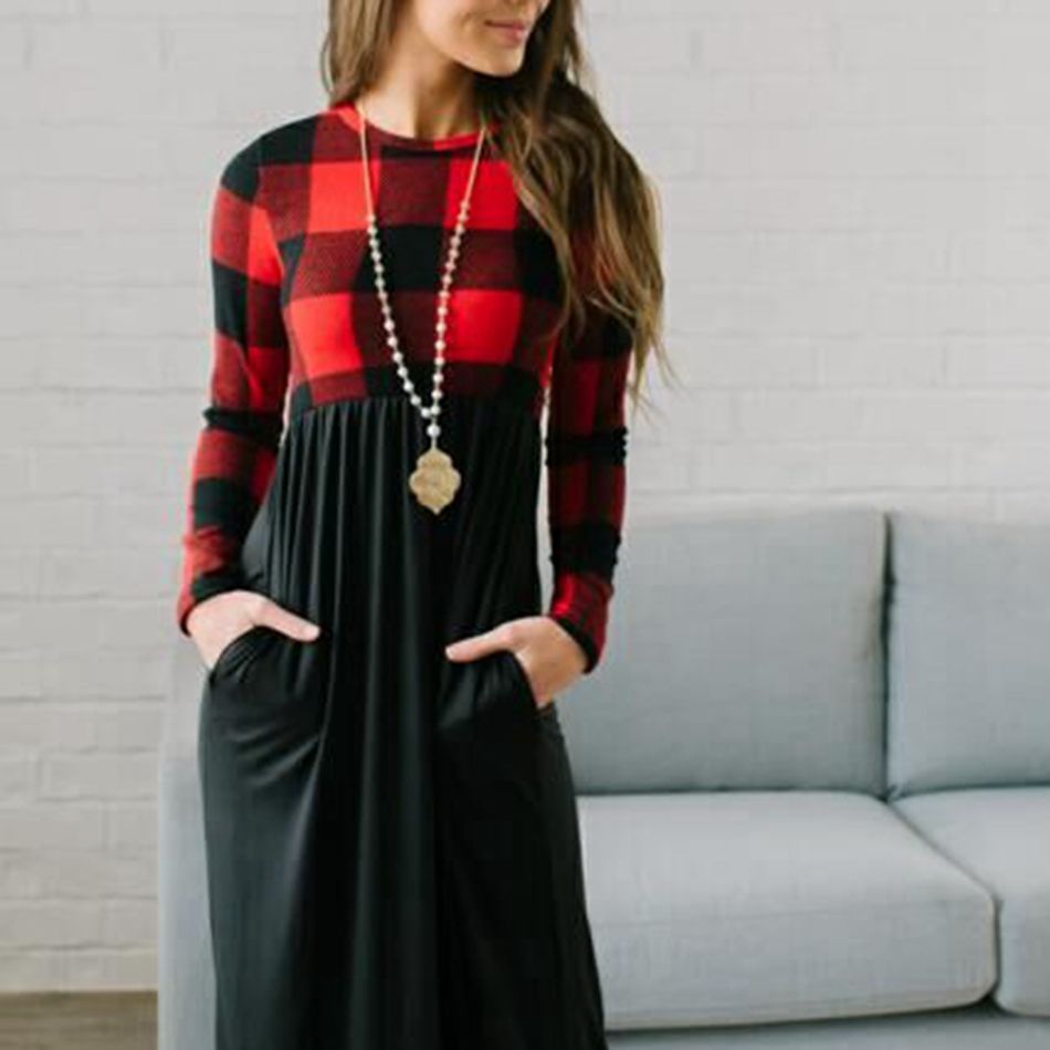 buffalo plaid maxi dress