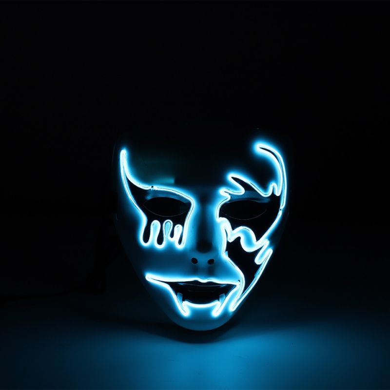 Halloween Luminous EL Wire DJ LED The Purge Movie Party Cosplay Costume Mask