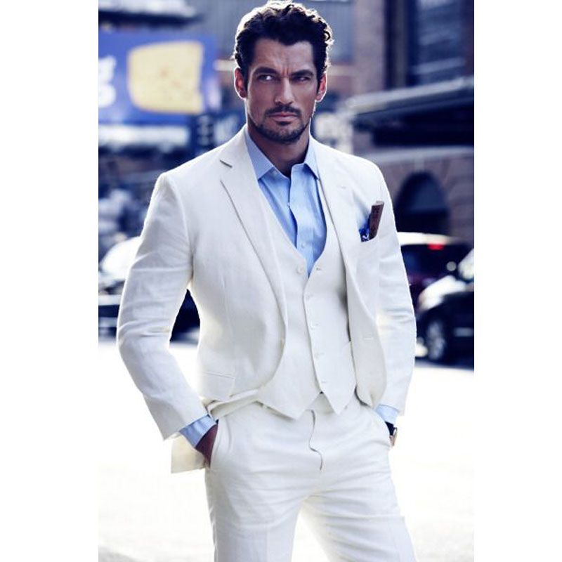 Abiti Da Uomo Bianchi Eleganti Con Risvolto Abiti Da Sposa Con Risvolto Uomo  Con Giacca E Pantaloni Sposo Sposo Con Tre Pezzi Blazer Da 81,68 € | DHgate  Italy