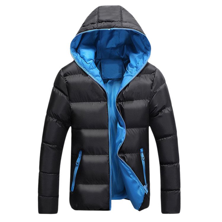 5XL Men Winter Casual New Hooded Thick Padded Jacket Zipper Slim Men ...