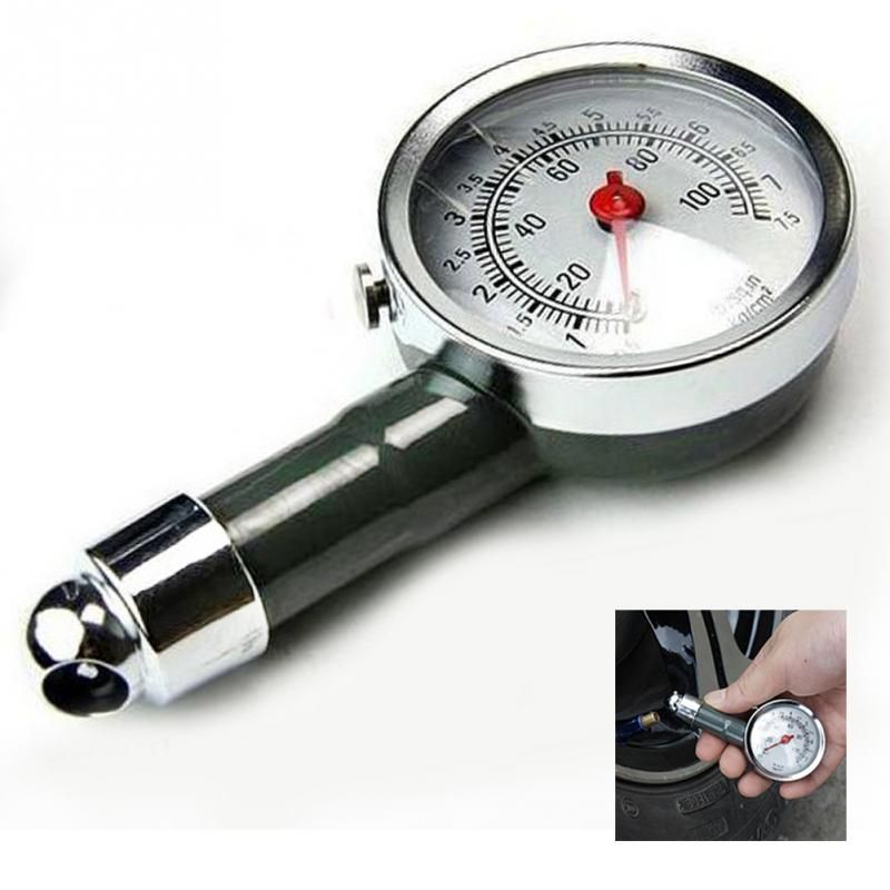 Motor Car Truck Bike Tyre Tire Air Pressure Gauge Dial Meter Tester 0-100 PSI