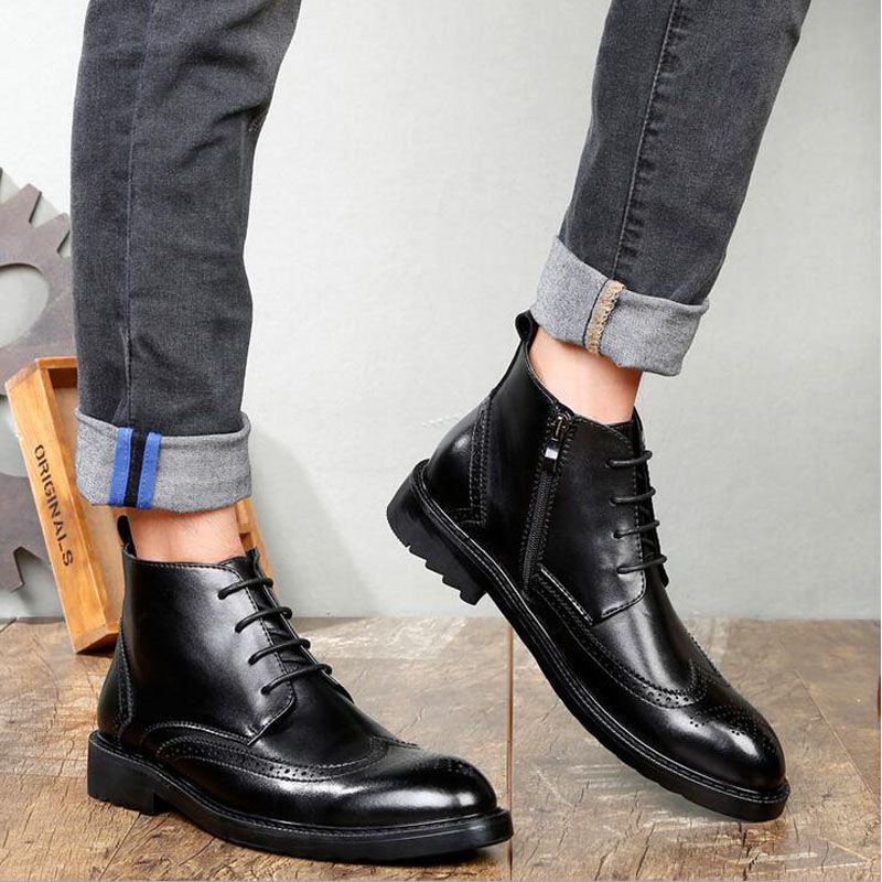 mens black casual boots