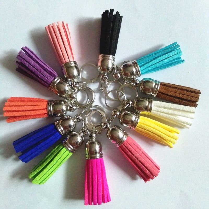 New Mini Suede Tassels Keychain 3 Cm Tassel Keyring Bag Charms Pure