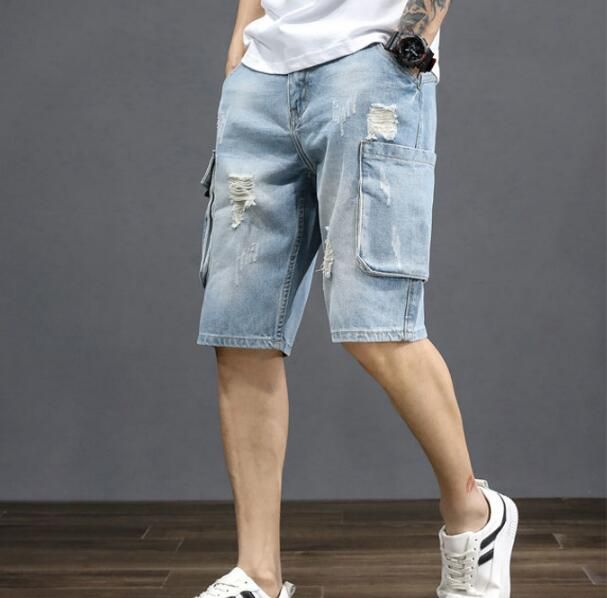 Etecredpow Mens Summer Denim Straight Leg Jean Washed Basic Shorts Etecredpow Mens Summer Denim Straight Leg Jean Washed Basic Shorts