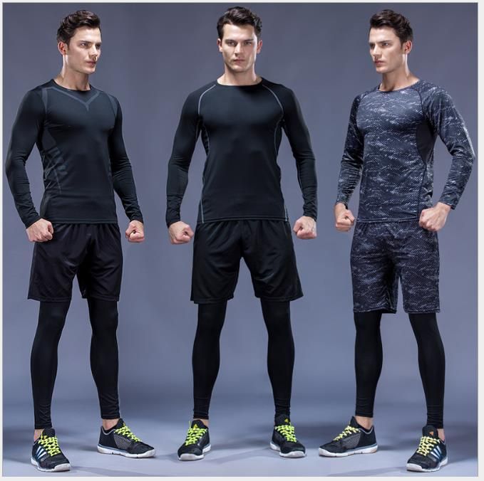 Sportpak herfst en winter fitness kleding sport pak heren snelheid droge  fitness club kleding