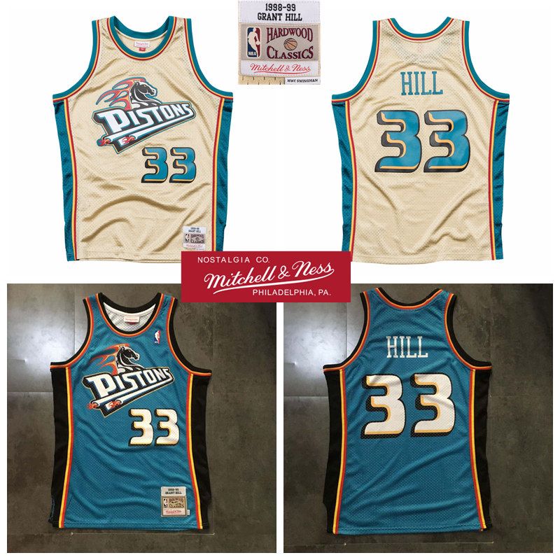 grant hill pistons jersey mitchell and ness