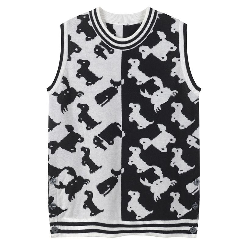 Chaleco Camisola De Punto Para Mujer Sin Mangas Con Estampad Chaleco Camisola De Punto Para Mujer Sin Mangas Con Estampad
