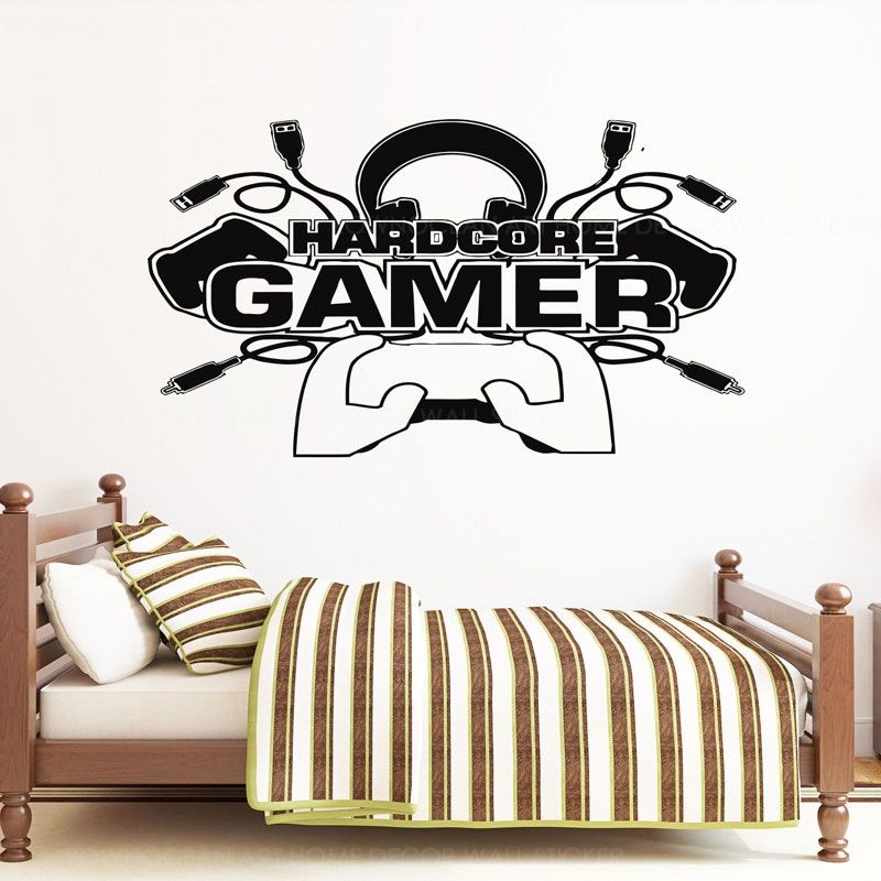 Compre Hardcore Gamer Etiqueta De La Pared De Vinilo Decoracion