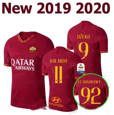 2019 19 20 Roma Mens Soccer Jersey Home 2019 2020 Champions League Dzeko Kolarov Florenzi Pastore El Shaarawy Totti Football Shirts From Ftboy 1833