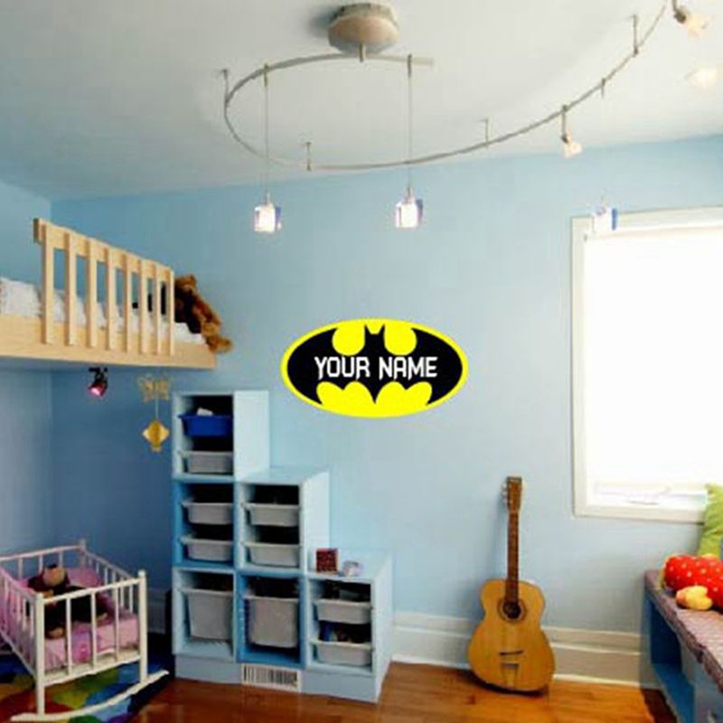 Personalized Batman Loge Vinyl Wall Sticker Batman Monogram Wall Decal With Boys Name Bedroom Vinyl Decor Space Wall Decals Space Wall Stickers From