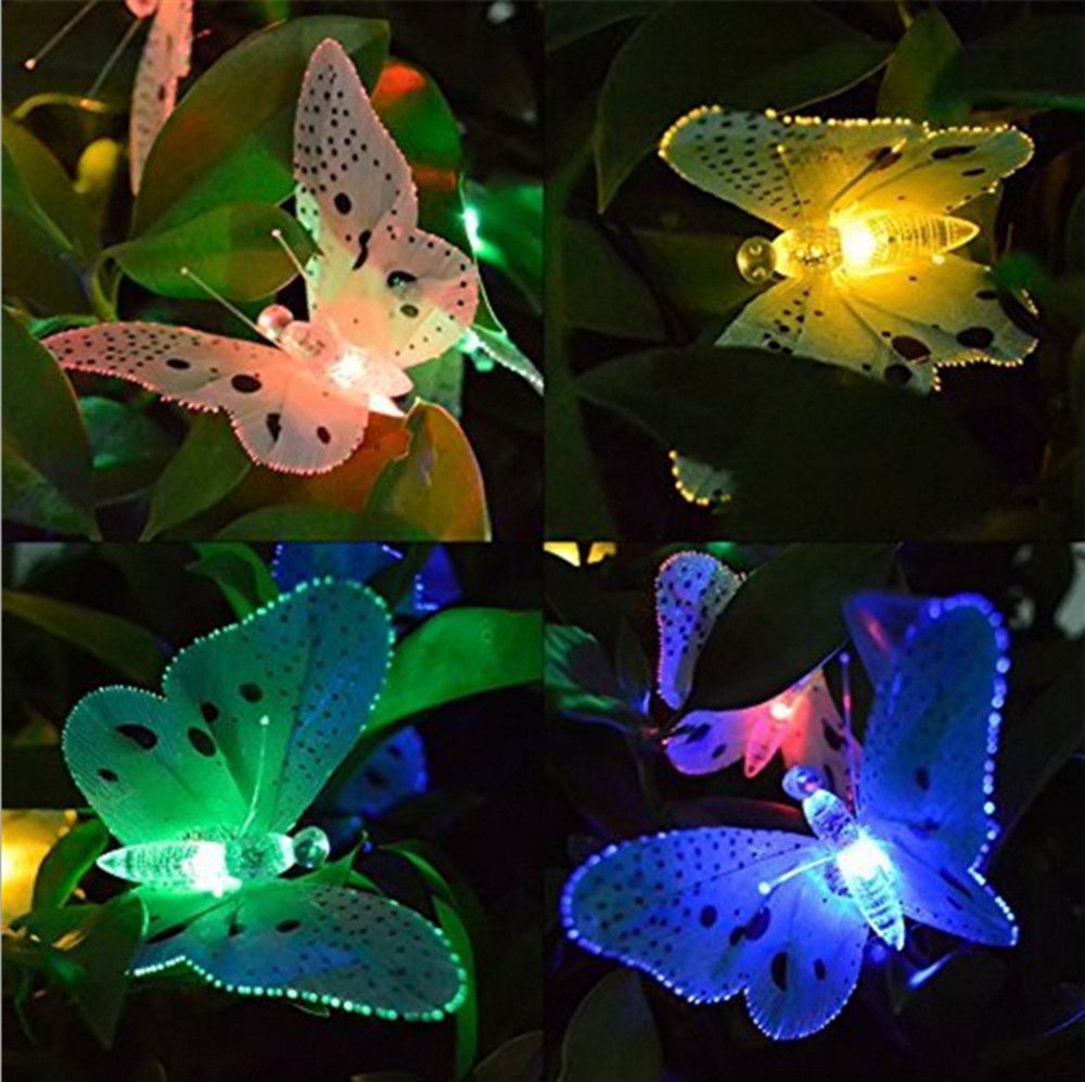 2019 12 Leds Erfly Solar String Lights Multi Colors Power Led Lamp Outdoor Decorative Lighting For Garden Party From Lzbestled