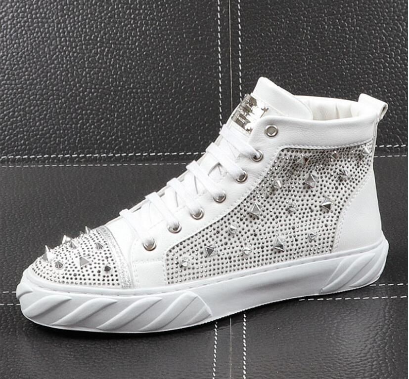 mens black and white high tops