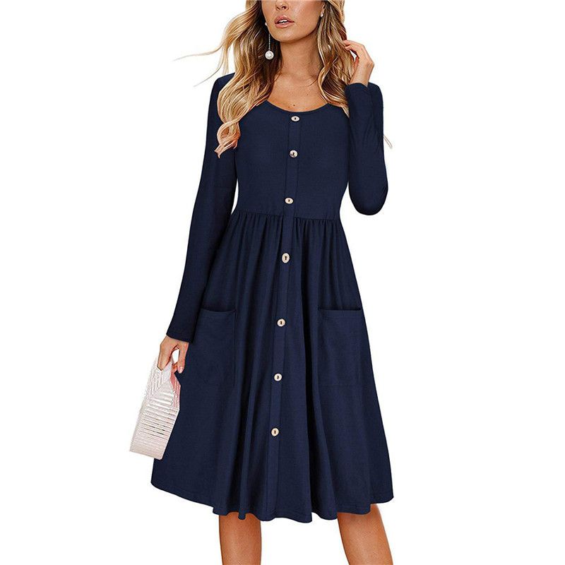 a line button down dress