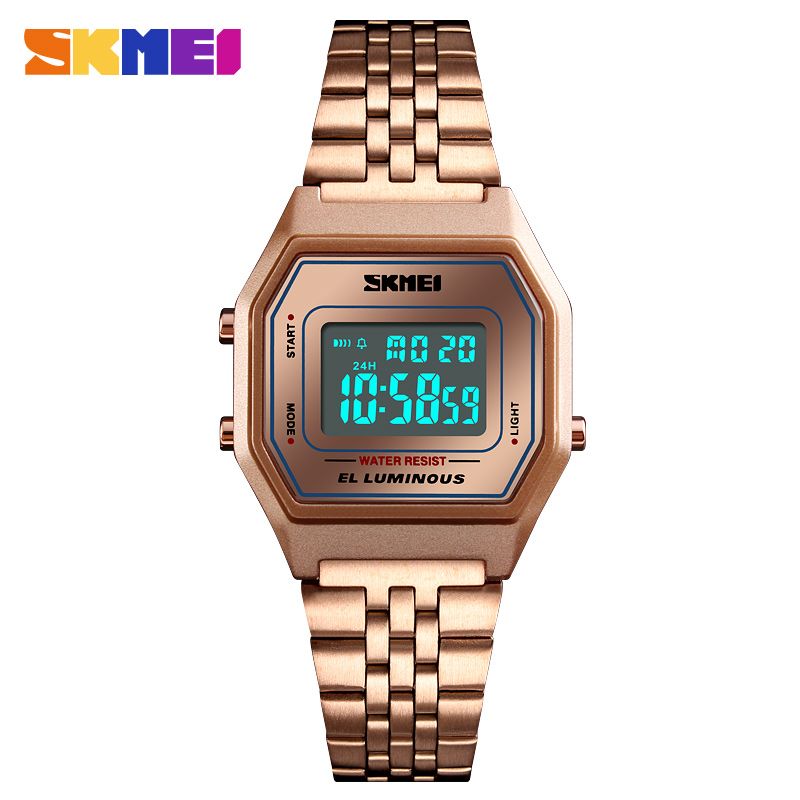 women's digital watch rose gold
