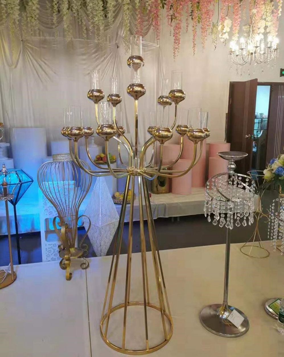 Metal Candelabra Candle Holders Luxury Stands Wedding Table Centerpieces Road Lead Christmas For
