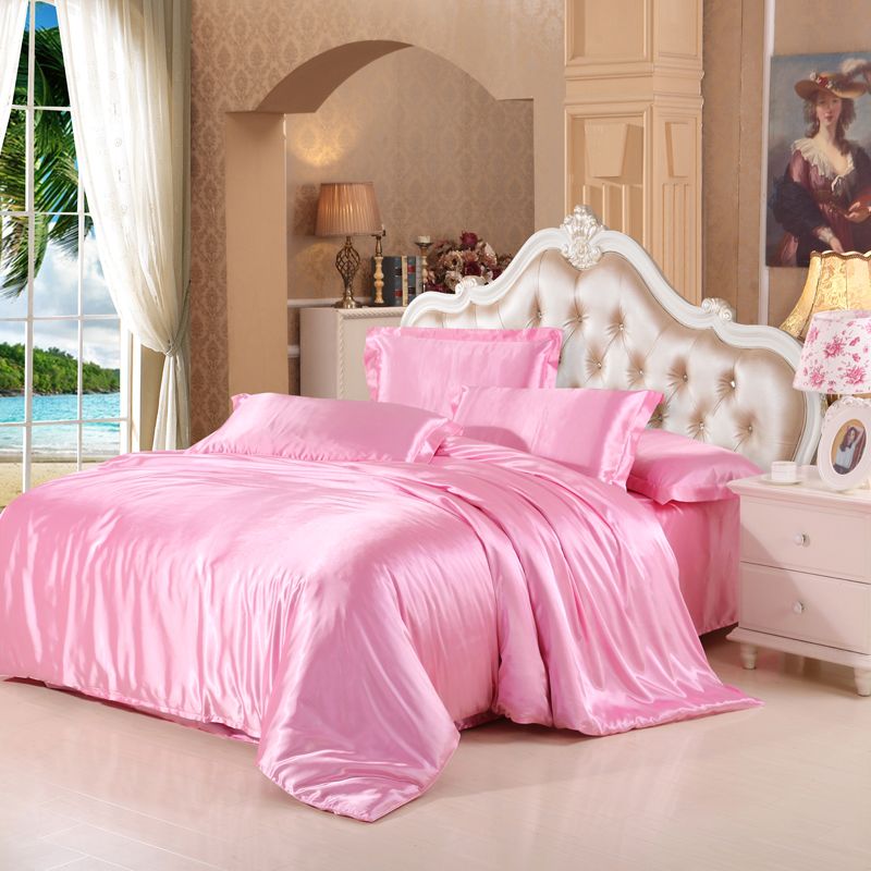 Popular Romantic Silk Bedding Set Twin Full Queen Size Duvet Cover