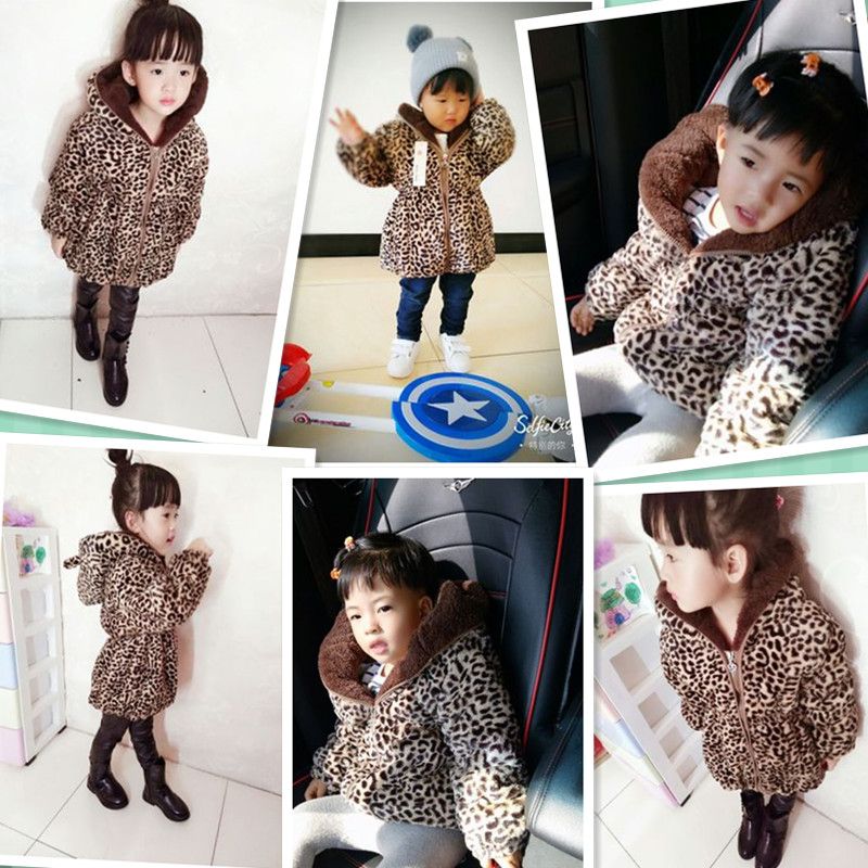 Winter Toddler Baby Girls Warm Hooded Coat Leopard Outerwear Jacket Clothes
