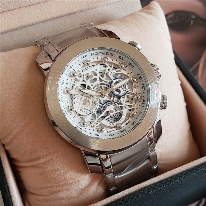 Luxury Women Designer Sport Watches With Stainless Steel Movement Tachymeter All Subdial Work