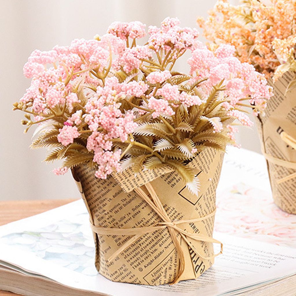 2020 Fake Flower Pot 17x7 Cm Kraft Paper Fake Flower Simulation