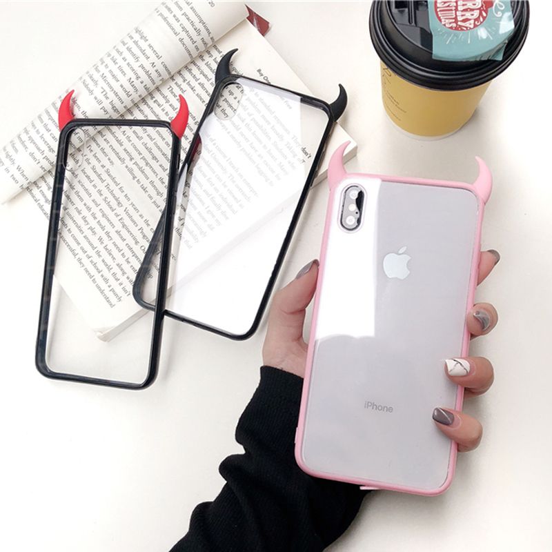 3D Luxury Devil Horns Phone Case For IPhone 6 6s 7 8 Plus X XR XS Max