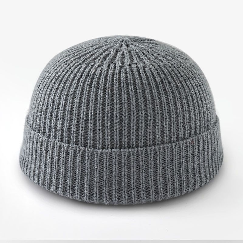 Winter Men Knitted Hat Skullcap Sailor Cuff Brimless Retro Navy Style Beanie Cap