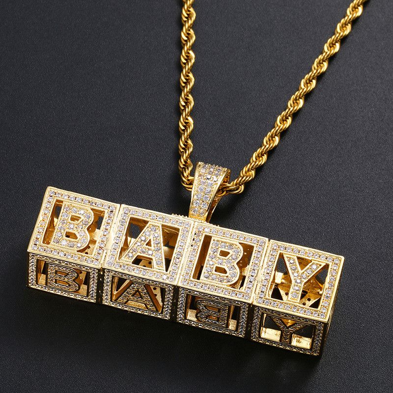Wholesale DIY Custom Name Necklace Gold Silver Colors CZ Ice Out 