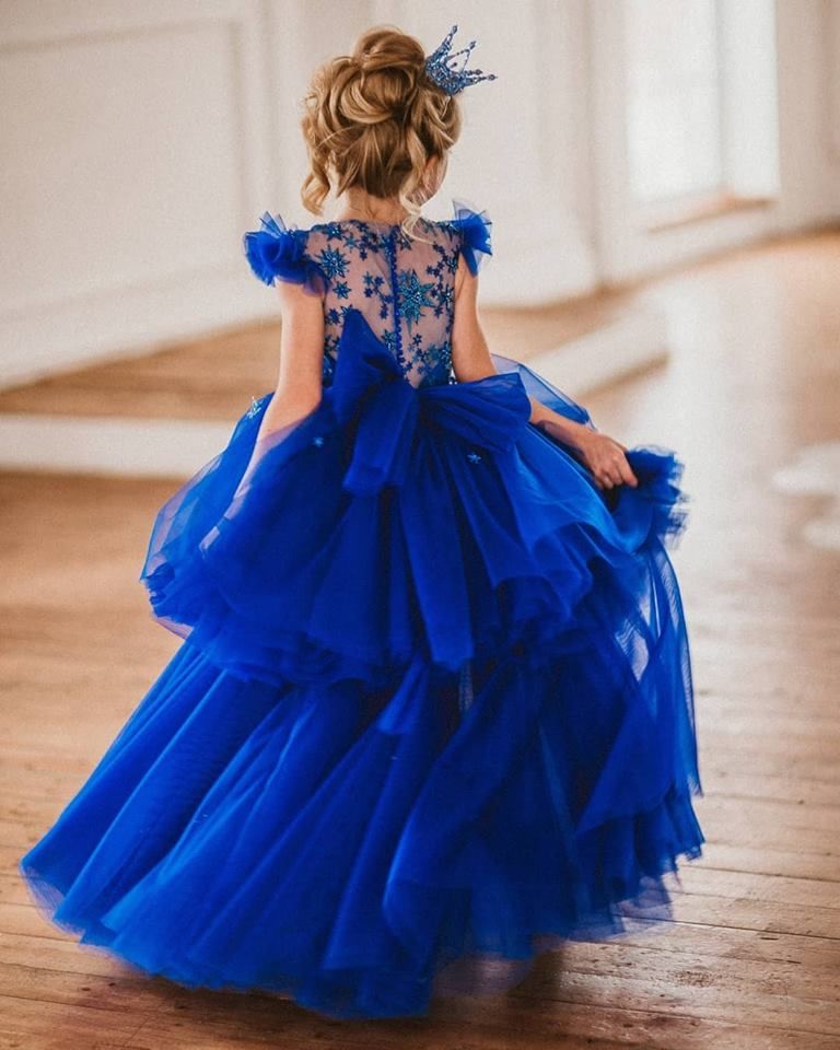 robe bebe bleu roi